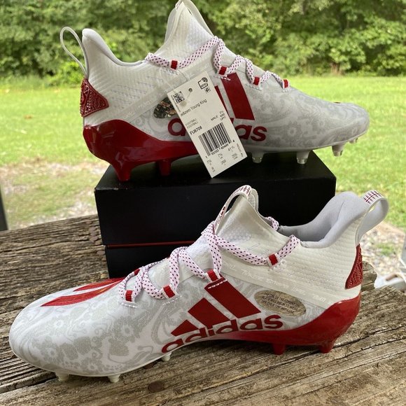 Adidas Adizero Reign Young‎ King Football Cleats FU6708 Floral RED Men\'s Size 8 main image 4